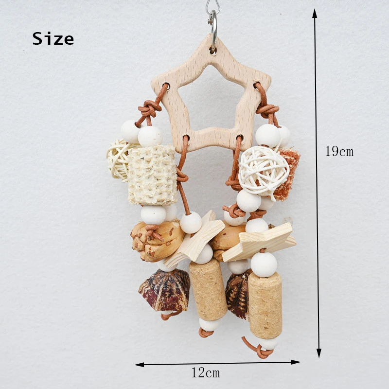 Juguete natural para loros, palillos de madera para masticar frutas, piñas, grageas de maíz, corcho, para masticar y limpiar los dientes, suministros para jaulas, accesorios para pájaros, nuevo