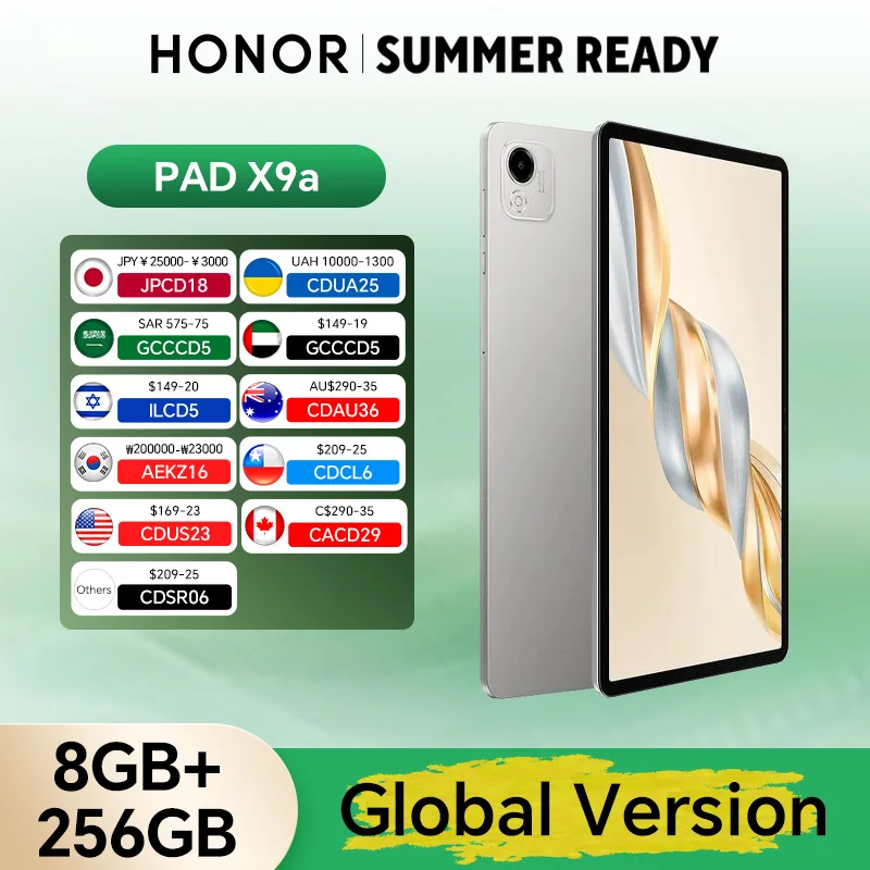 New Global Version HONOR Pad X9a 6GB+128GB/8GB+256GB 11.5'' 2.5K 120Hz LCD Screen 8300 mAh Battery 35W SuperCharge WiFi Android