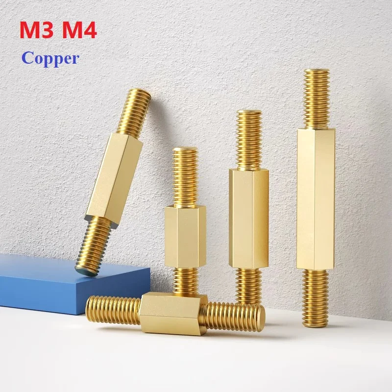 

Double-Headed Hexagonal Copper Stud Threaded Connecting Rod Support Column External Thread Isolation Column M3 M4