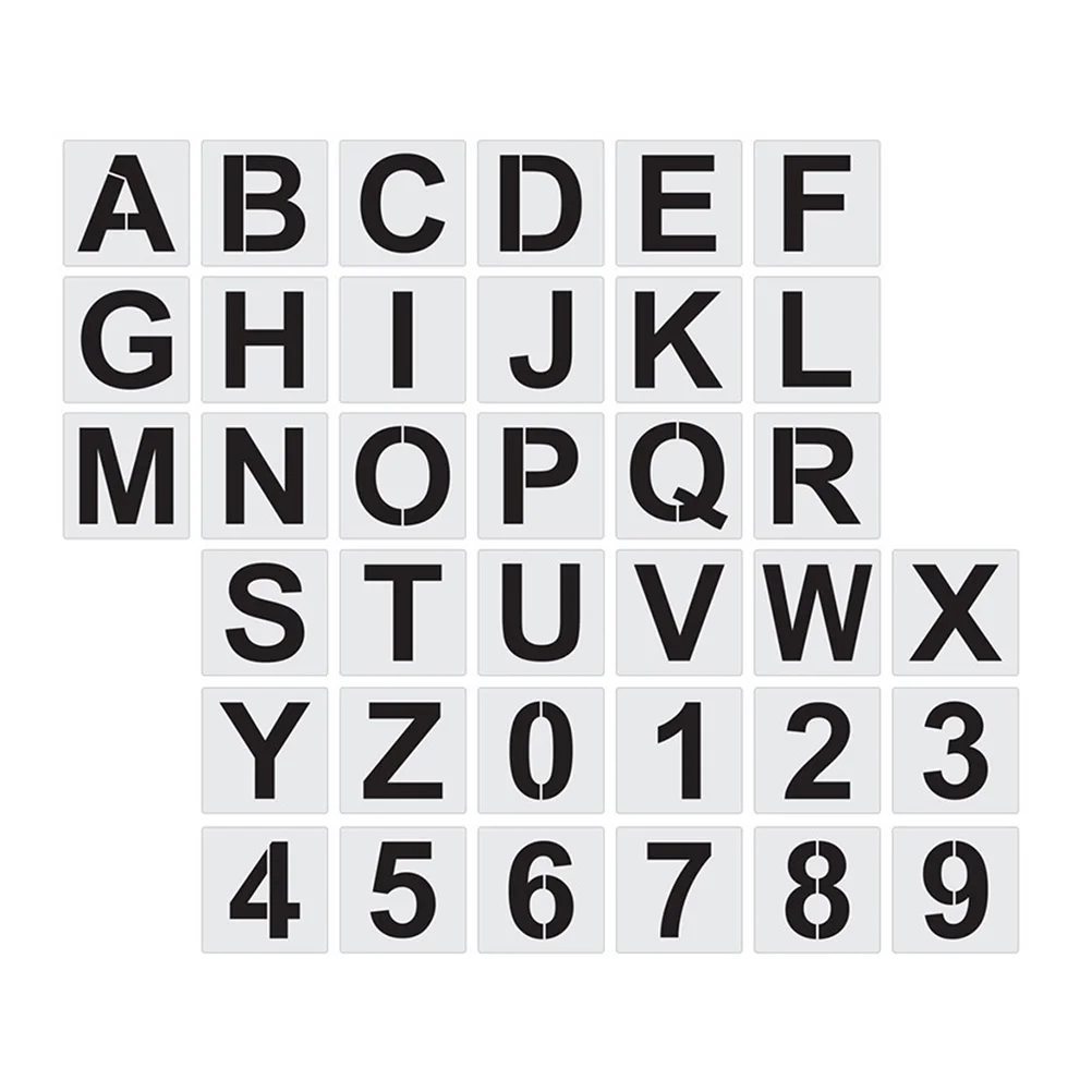

36 Pcs Reusable Alphabet Templates Stencils For Painting Letter Number Templates Kids Supplies School Stencils Art Tools