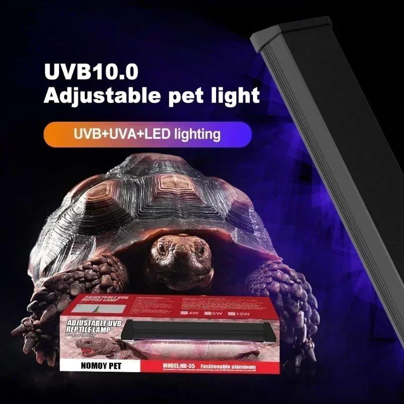 UVA+UVB Reptile Full Spectrum LED Light Turtle Lizard Snake Sunbathe Heat Lamp 4W/8W Reptiles Calcium Supplement Lights Tube