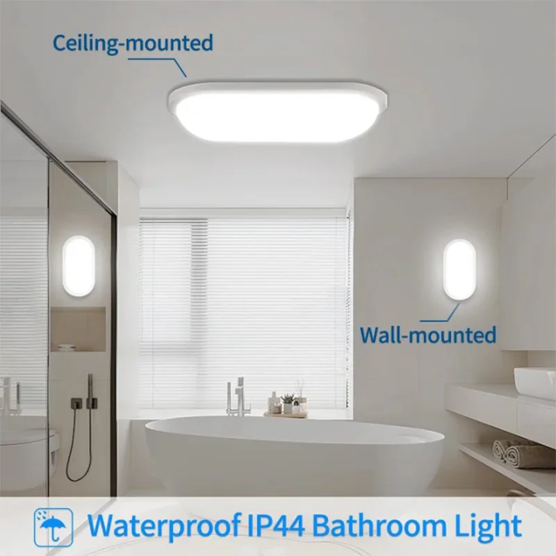 Luz Led de techo impermeable para baño, lámpara de pared para escalera, pasillo, balcón, 15W, 20W, 110V, 220V