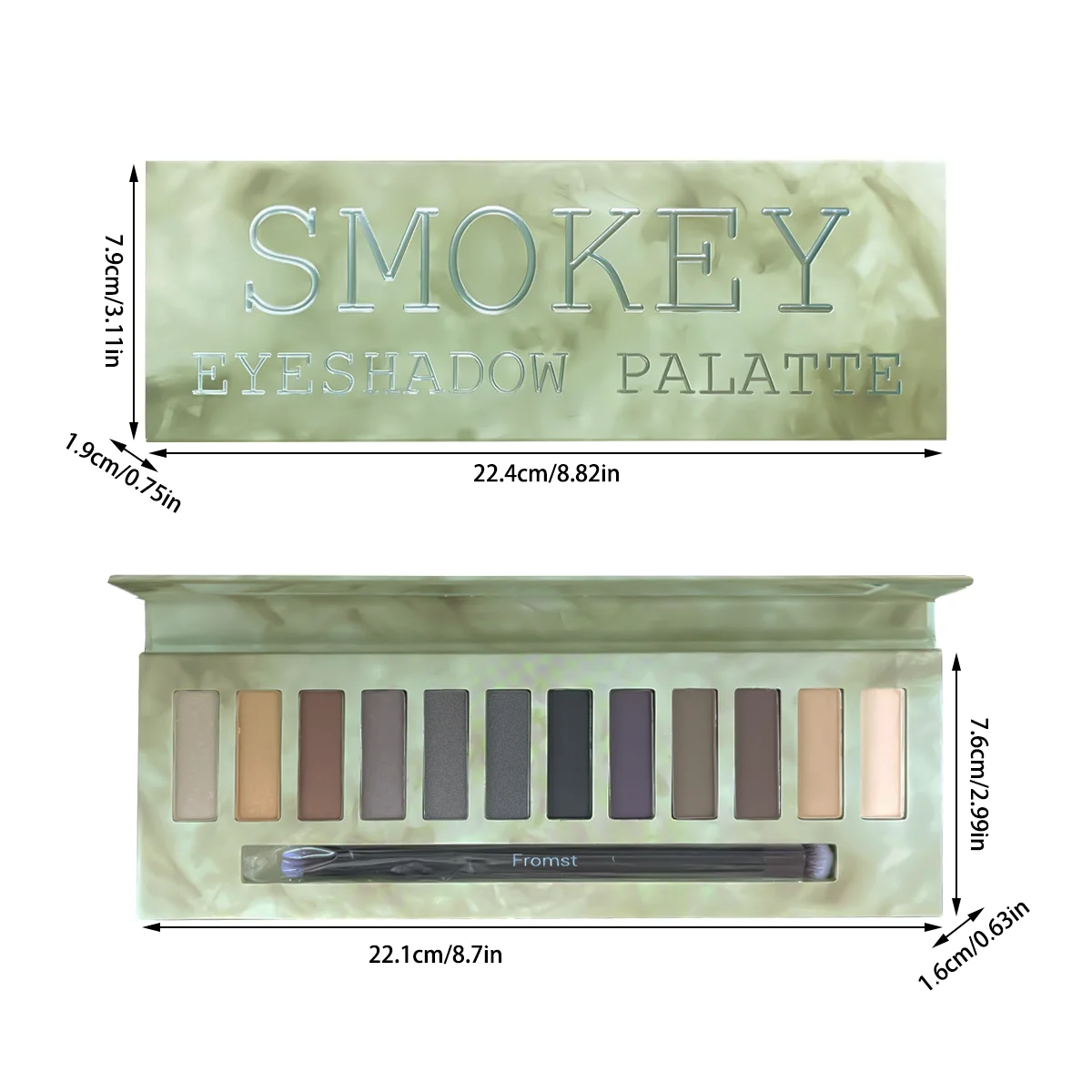 12 色マットアイシャドウプレートアイメイク防水耐久性のあるスパンコールメタルアースカラーナチュラルアイシャドウメイク