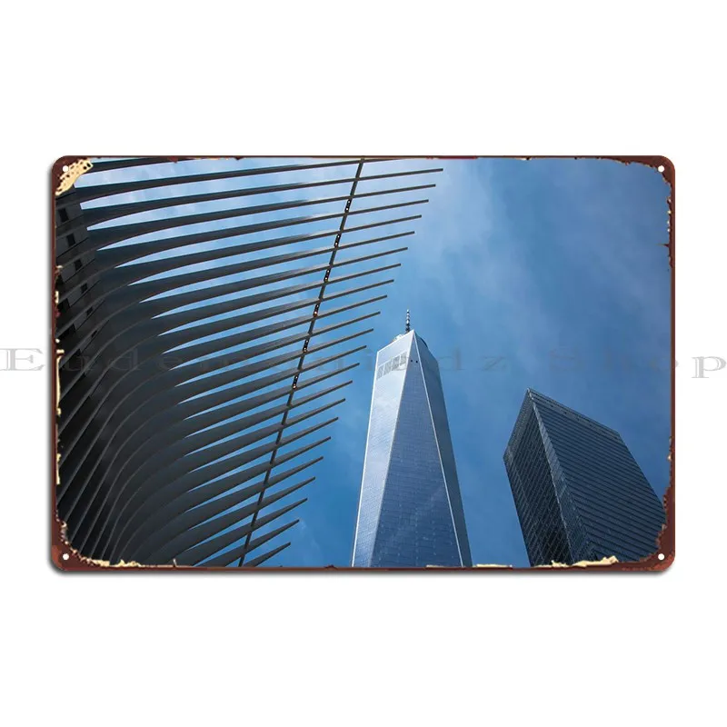 High Skyscrapers Metal Sign Garage Printing Wall Plaque Personalized Poster Tin Sign Poster