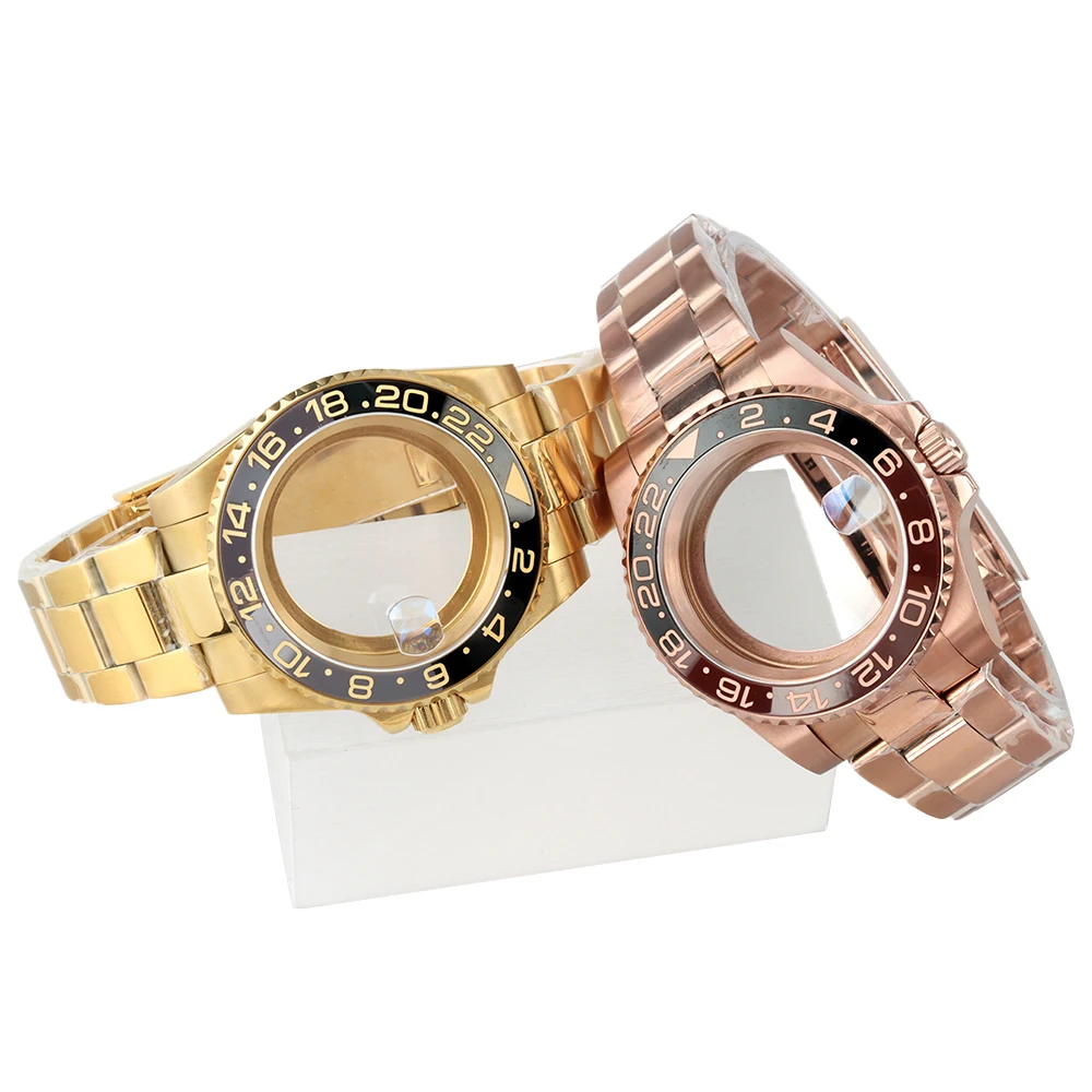 

100M Diving Case 40mm Fit SUB GMT Yacht-Master NH35 NH36 NH34 NH38 Movement Watch Case Polish Oyster Bracelet Sapphire Glass