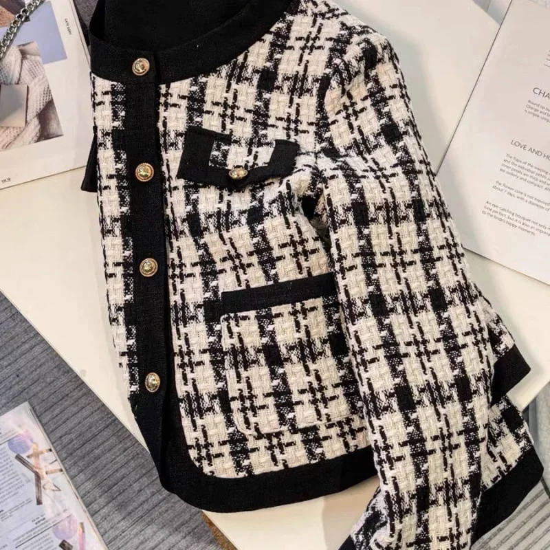 2025 nouveau automne hiver vestes femmes ample Plaid court Outwaer femme décontracté tout-match tempérament chaud dames pardessusLIBIELI