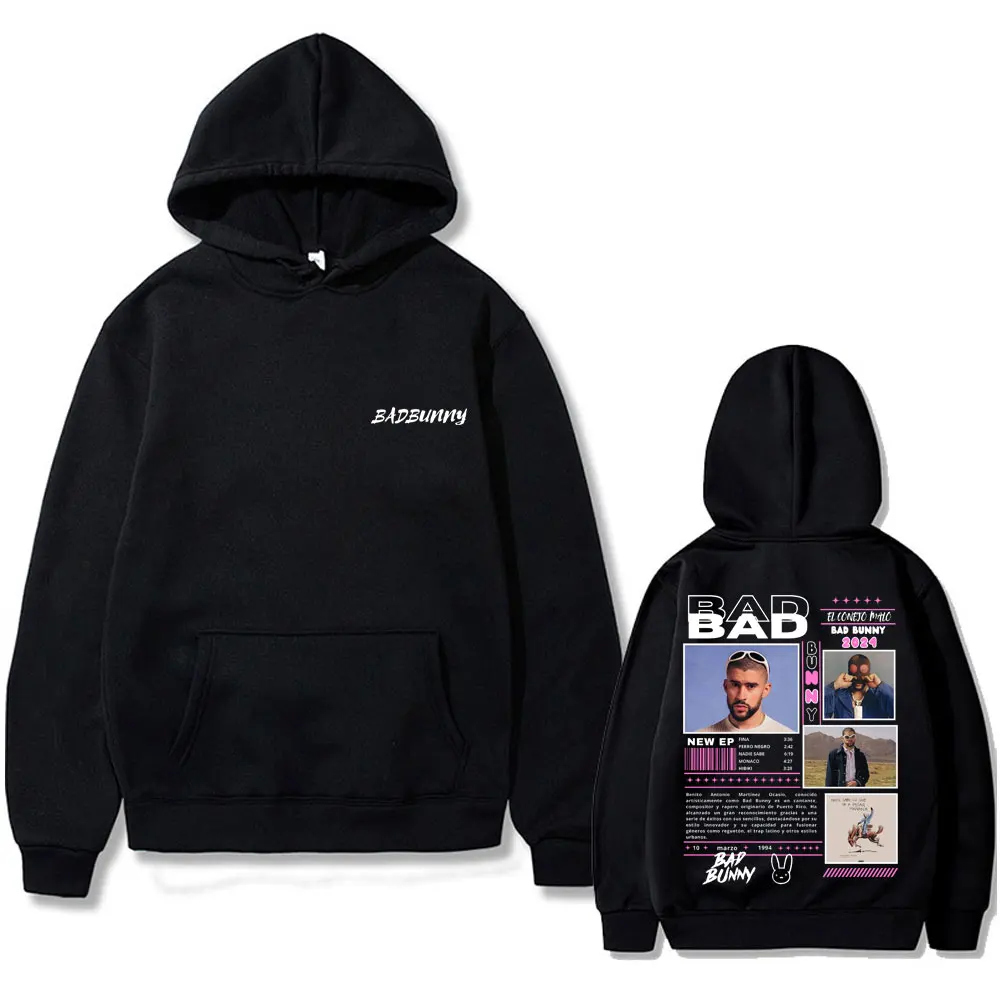 

Rapper Bad Bunny Nadie Sabe Lo Que Va A Pasar Manana Album Graphic Hoodie Men Women Clothing Hip Hop Retro Oversized Sweatshirt