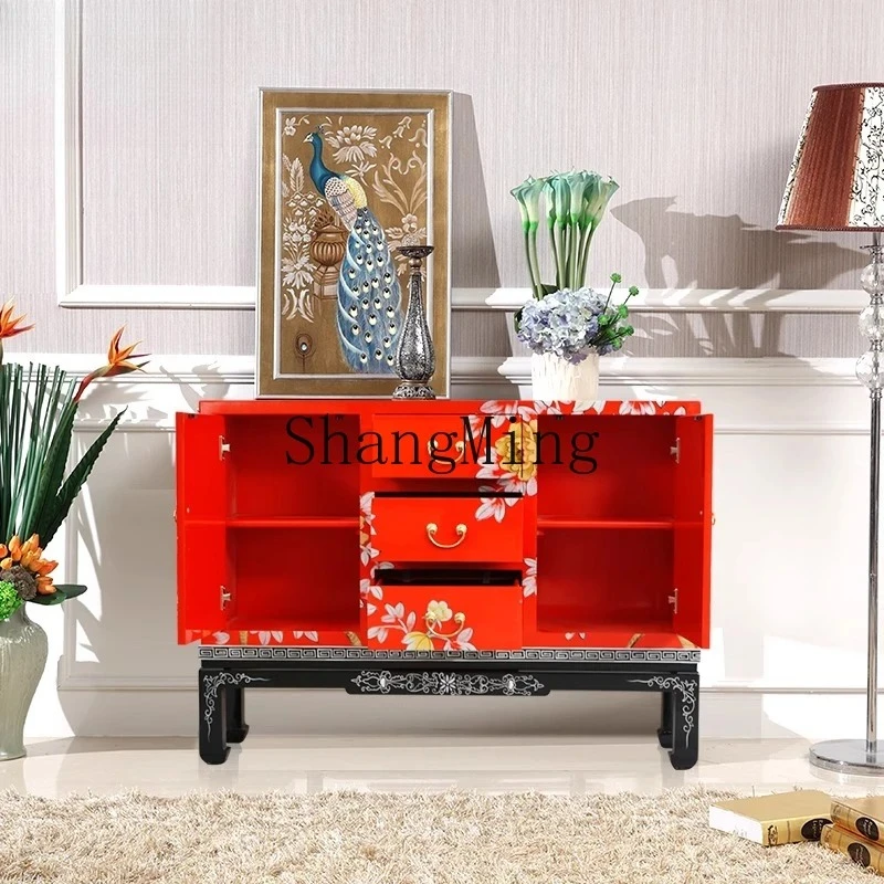 

FG entrance screen partition cabinet household living room entrance decorative painted dining side cabinet