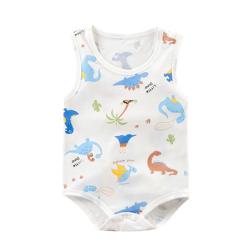 1 Pcs Baby Boys Girls Bodysuit Long Sleeve Cotton Baby Clothes Newborn Body Bebe Kawaii Cartoon Summer Cool Sleeveless Bodysuit