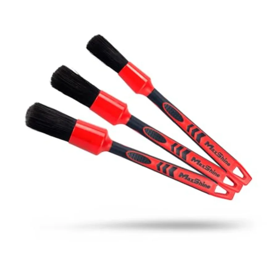 

Universal Red and Black Combo Detailing Brush Versatile Brush for Interior and Exterior Cleaning Ideal for Wheels Vents Badges