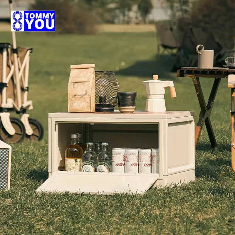 Outdoor Camping and Picnic Storage Box Foldable Organizing Box Car Mounted Wood Grain Trunk Household Large Capacity Storage Box