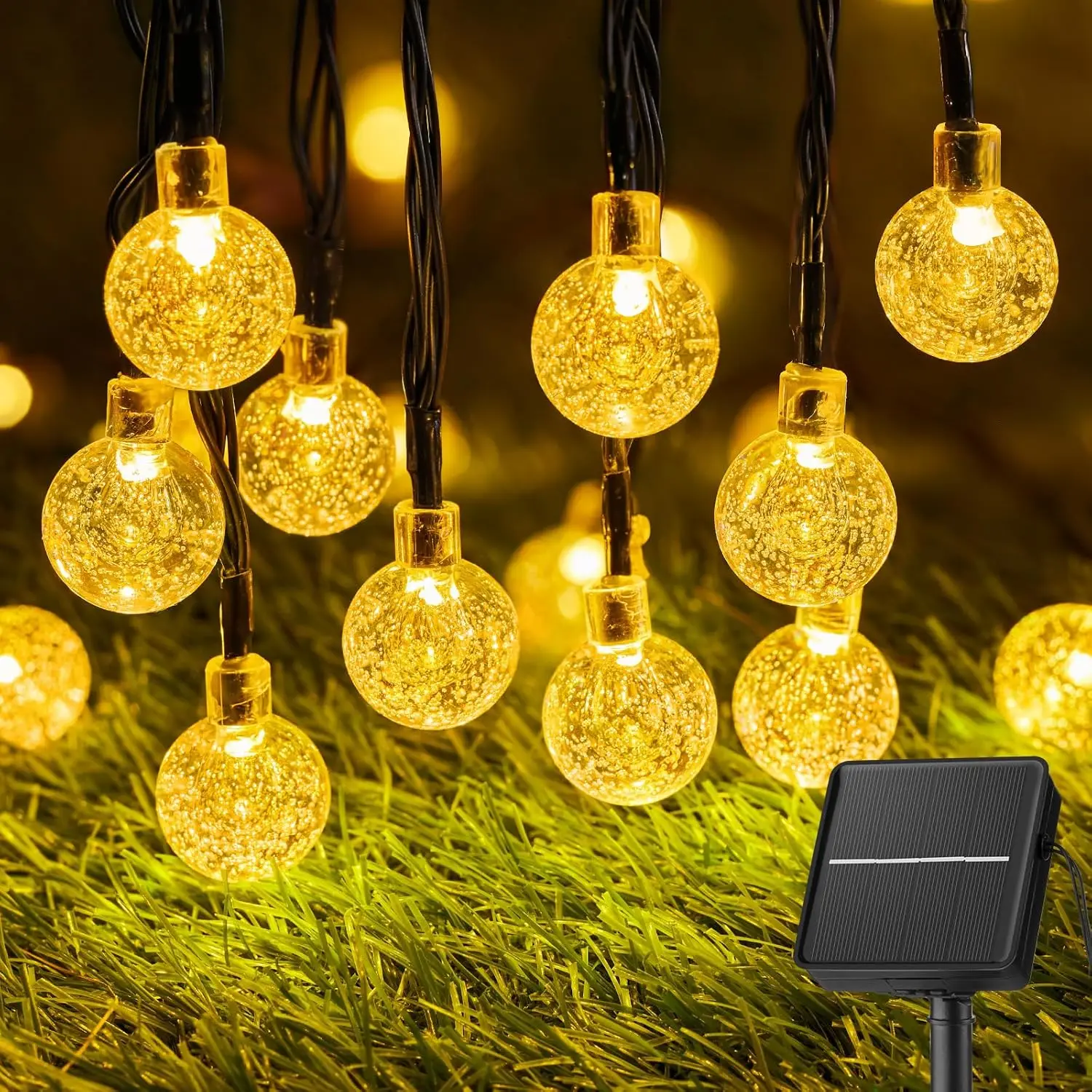 

Solar String Lights Outdoor 50 Led Crystal Globe Lights Waterproof Solar Powered Patio Light for Garden Yard Wedding Party Decor
