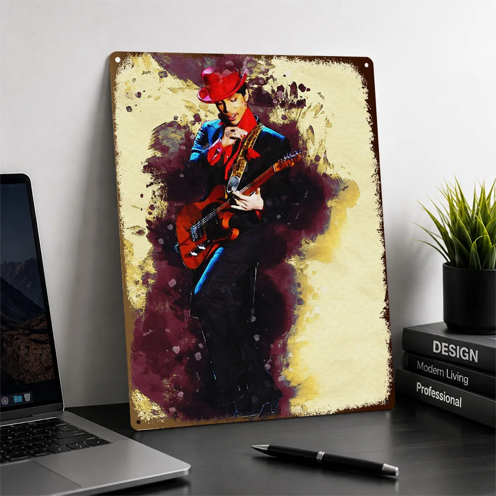 Smudge Of Musician Prince Printed Poster Customized Aluminum Metal Sign Vivid Smooth Groove Wall Art Made For Vocal Collectors