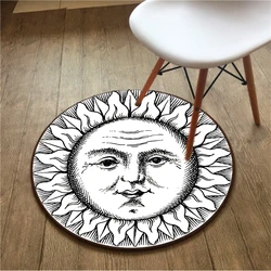 Tarot Sun Moon Round Carpet Yoga Mat Art Floor Chair Room Bedroom Living Rug Retro Home decor