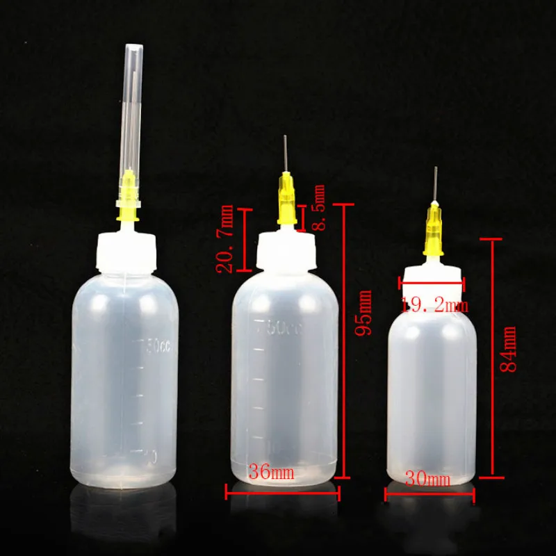 50ml Flux Bottle Empty Hand Soldering Liquid Plastic Rosin Alcohol for Dispenser Solder Paste Needles Welding Repair Bottle Part