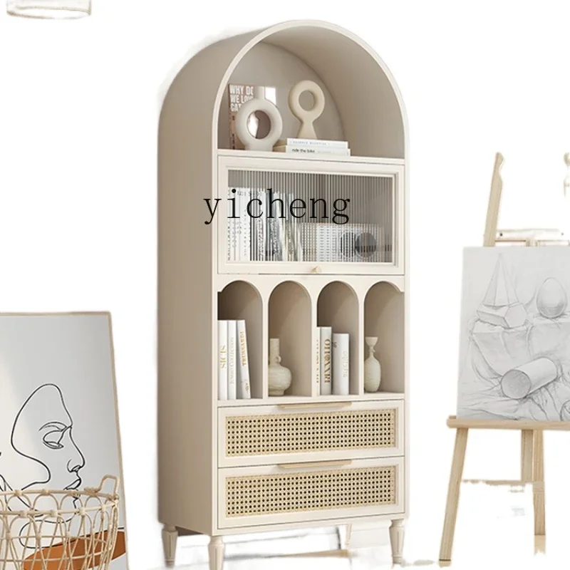 

YY Small Bookshelf Nordic Arch Decorative Wine Cabinet French Retro Sideboard Cabinet