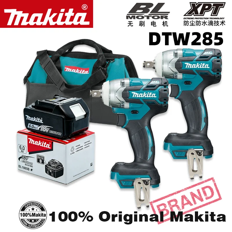 

Makita DTW285 Impact Wrench Battery，3-Speed 1/2″ (12.7 mm) 280 N·m (210 ft.lbs.) Impact Wrench, Reverse Rotation Auto Stop Mode