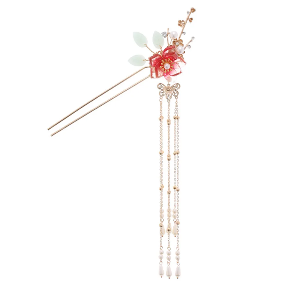 

Vintage Style Chinese Hairpin For Women Alloy Decorative Hair Stick Bun Accessories Retro Hair Clip Party Headdress Pearl Flower