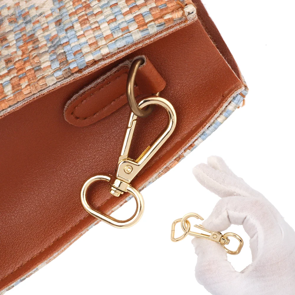 Metal Lobster Clasp With D Ring Snap Hook For DIY Leathercraft Handbag Shoulder Strap Bag Part Keychain Trigger Swivel Buckle