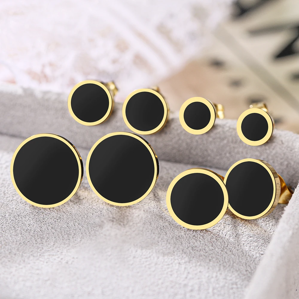 Stainless Steel Earrings 2023 Trend Minimalist Round Geometric Light Luxury Fashion Earrings For Women Jewelry Wedding Gifts NEW