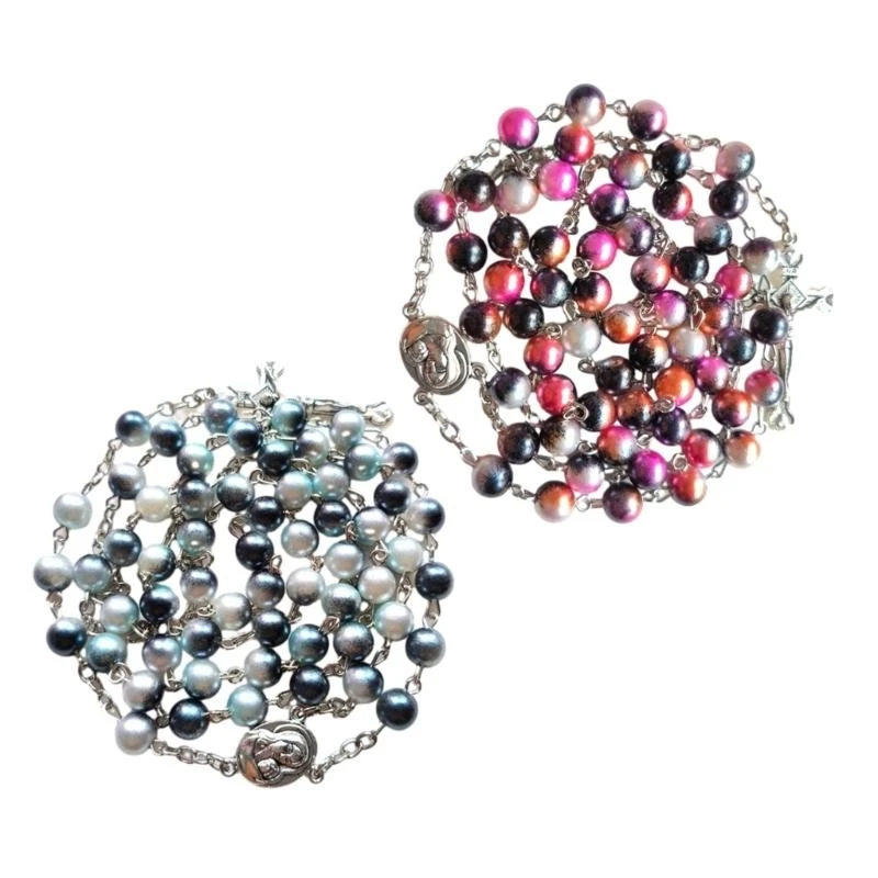 E1PC Double Tone Imitation Pearl Necklace Clavicle Chain Pendant