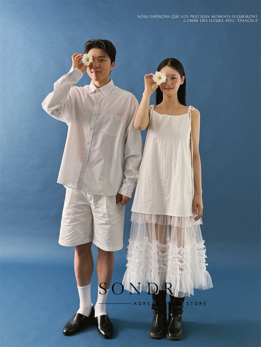 Sondr Lovely Korean Simple Wedding Snap Dresses Spaghetti Straps Ruffled Tulle Bridal Wedding Photography Dresses Summer Gown