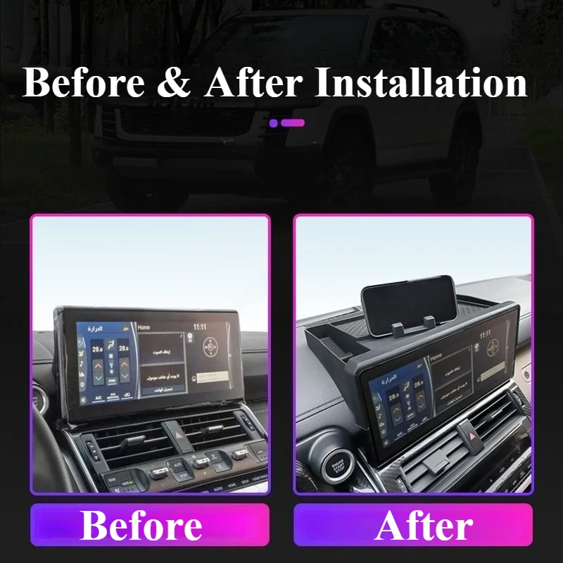 For Toyota Land Cruiser LC300 Dashboard Phone Holder Mat & Console Silicone Organizer Cover Interior Modification Accessories