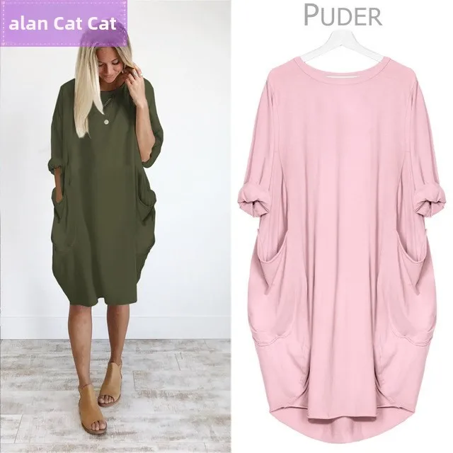 Vestido Casual de Verano para Mujer Talla ande, Moda 209, Mezcla de Poliéster, Ajuste Cómodo, Vestido Largo para Mujer Tal...