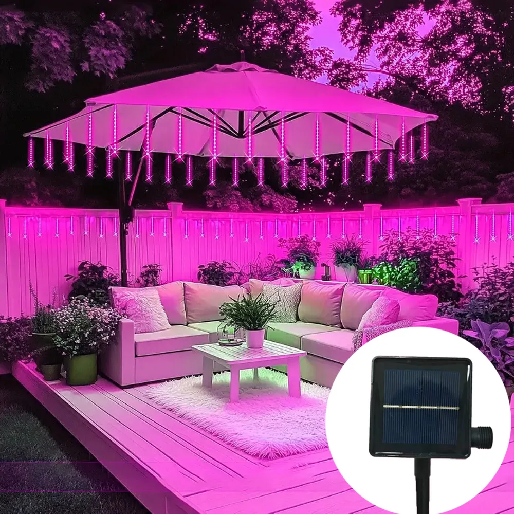 

Солнечные светодиодные гирлянды-метеориты 2026 для декора на Рамадан, имитирующие падающие капли дождя, для украшения на День святого Валентина