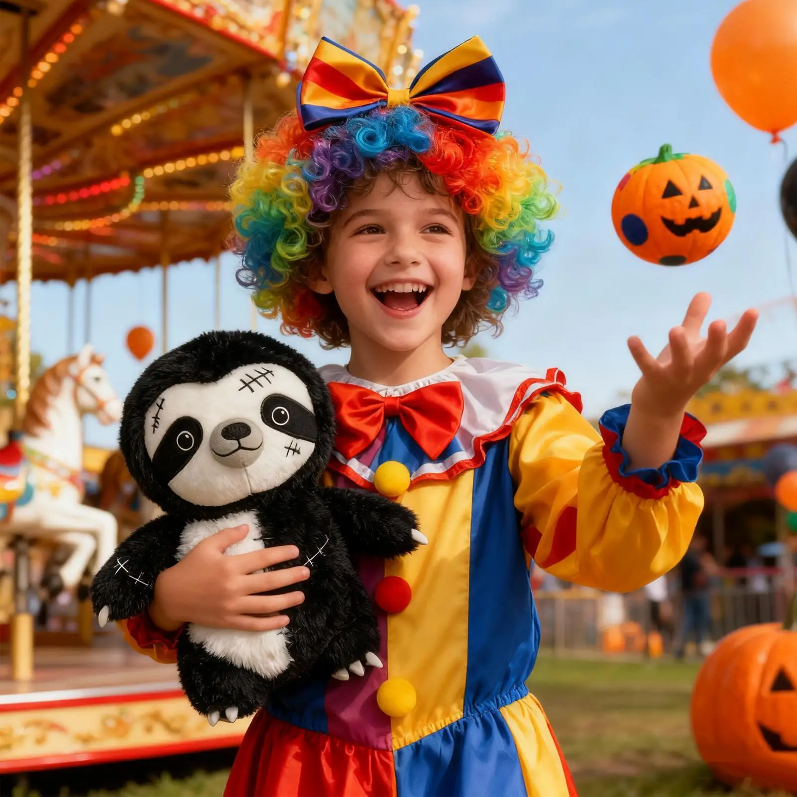 Gevulde luiaard 11 inch Halloween-pop pluche zachte dierenpop voor tieners volwassenen verzamelaars slaapkamer woonkamer studeerauto slaapbank