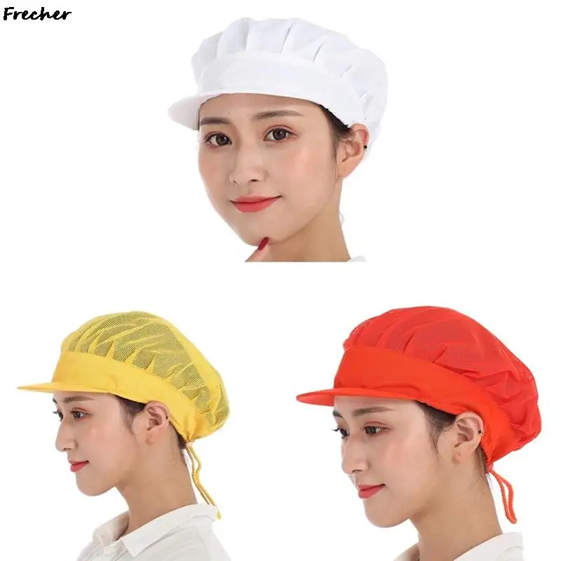 Factory Working Hats Food Service Hair Cover Breathable Mesh Baking Cap for Restaurant Kitchen Women Men Workshop Hat Skullcaps