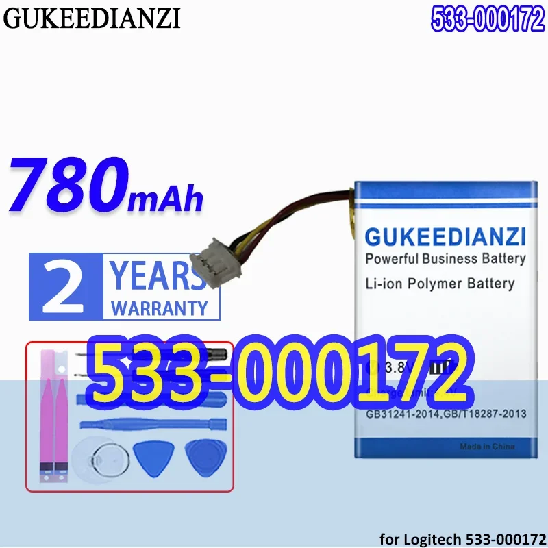 

High Capacity GUKEEDIANZI Battery 780mAh for Logitech 533-000172 L/N:2016 1ICP7/26/25 652535 Digital Batteries