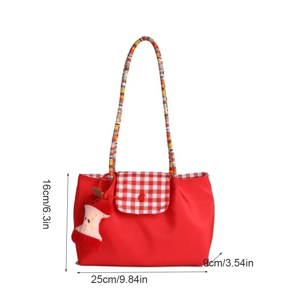 Borse a tracolla in tela scozzese Borse sotto le ascelle da donna con ricamo in pelle PU Borse a tracolla di grande capacità