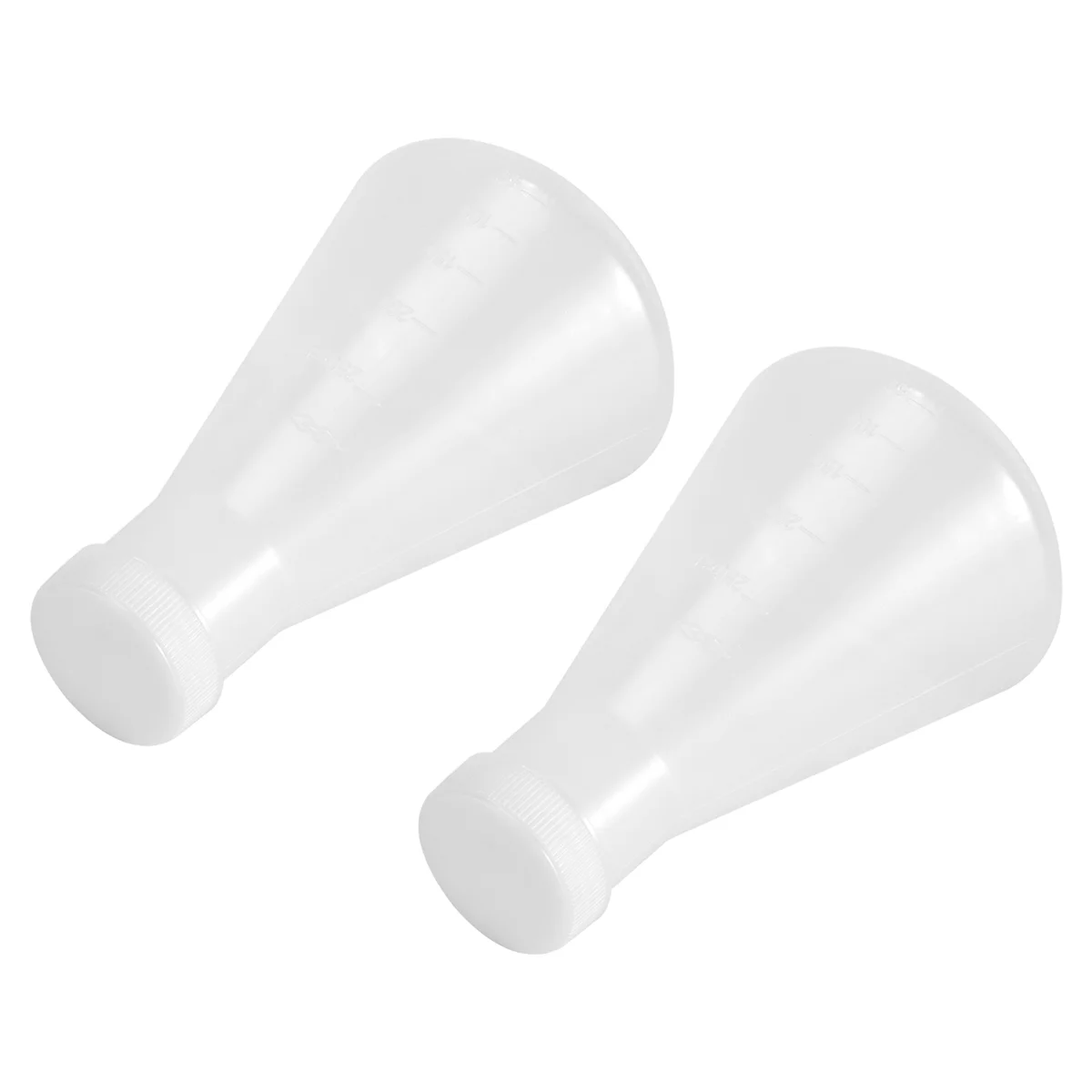 A06K Laboratoryjna plastikowa koniczna kolba Erlenmeyera z podziałką, pomiarowa, gładka, gruba ścianka, dwa butelki o pojemności 250 ml