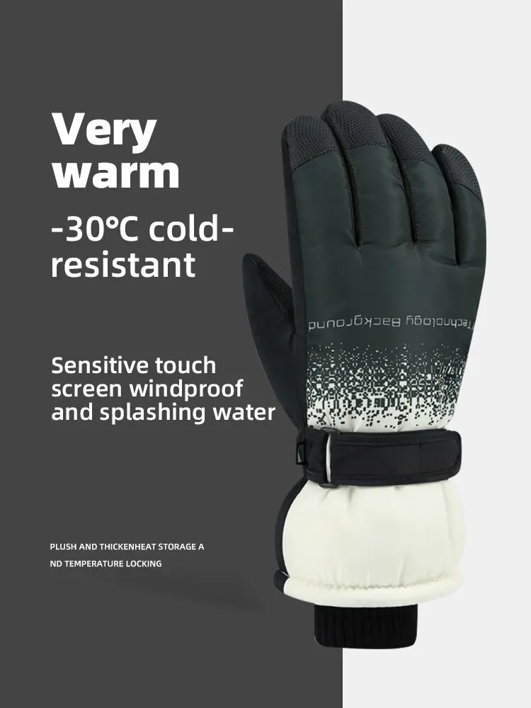 AliExpress Ski gloves Touchscreen anti-slip warm winter gloves Men's windproof motorcycle gloves Cycling warm gloves Glove accessories