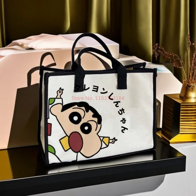 Hot Crayon Shin-chan Cartoon Cute Japan Dirty Resistant Canvas Versatile borsa da pendolarismo a spalla singola con grande capacità