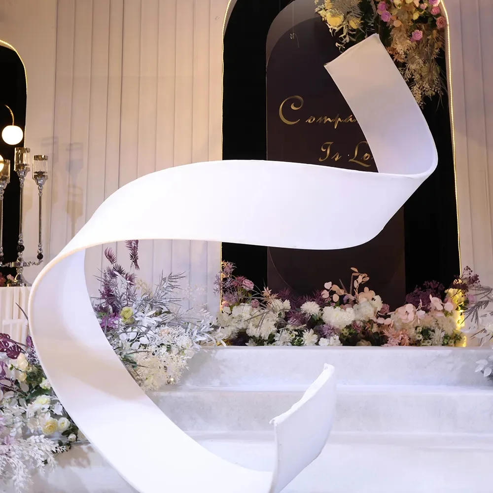 Fabric Sock Cover Decor Wedding Free Curve Wave Arc Spiral Variable Elastic Cloth Modeling Event Decor fits for 35CM PVC Board