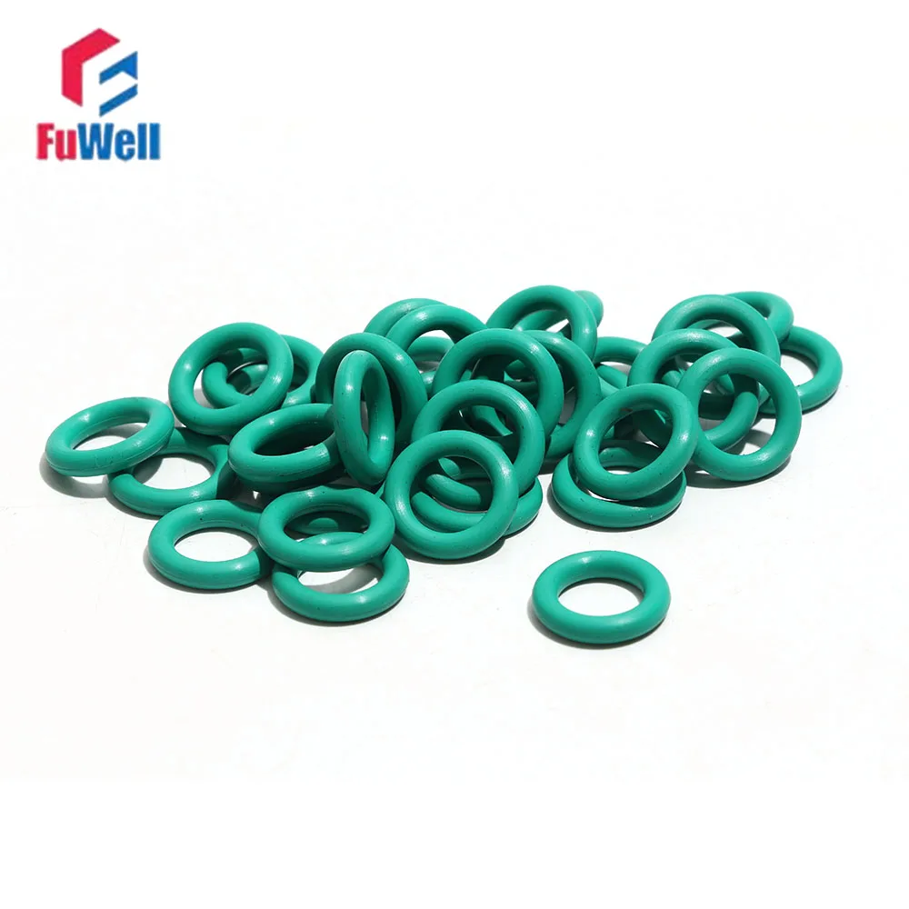 Fuwell 2 قطعة CS 8.6 مللي متر FKM المطاط يا خاتم OD 50 ~ 280 مللي متر O-حلقة الفلور طوقا النفط ختم الأخضر مقاومة الضغط ومقاومة التآكل