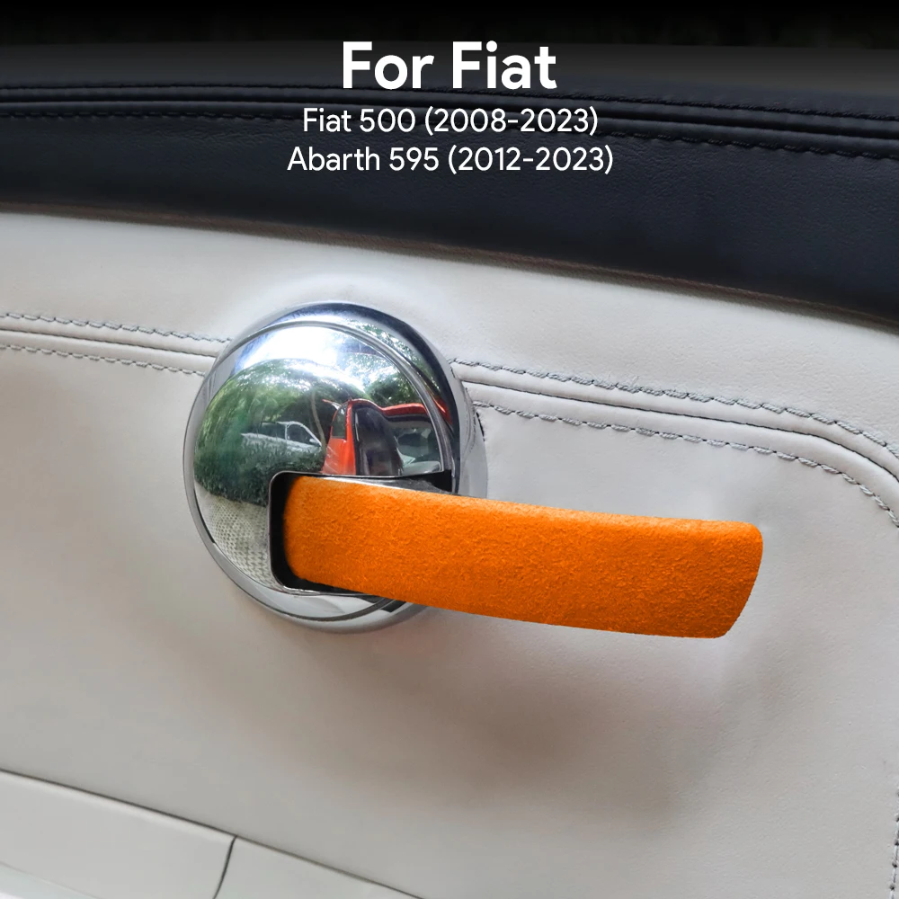 Italian Premium Suede Door Handle Sticker for Fiat 500 2008 2009 2010 2011 Abarth 595 2012 2013 2014 2015-2020 2021 2022 2023