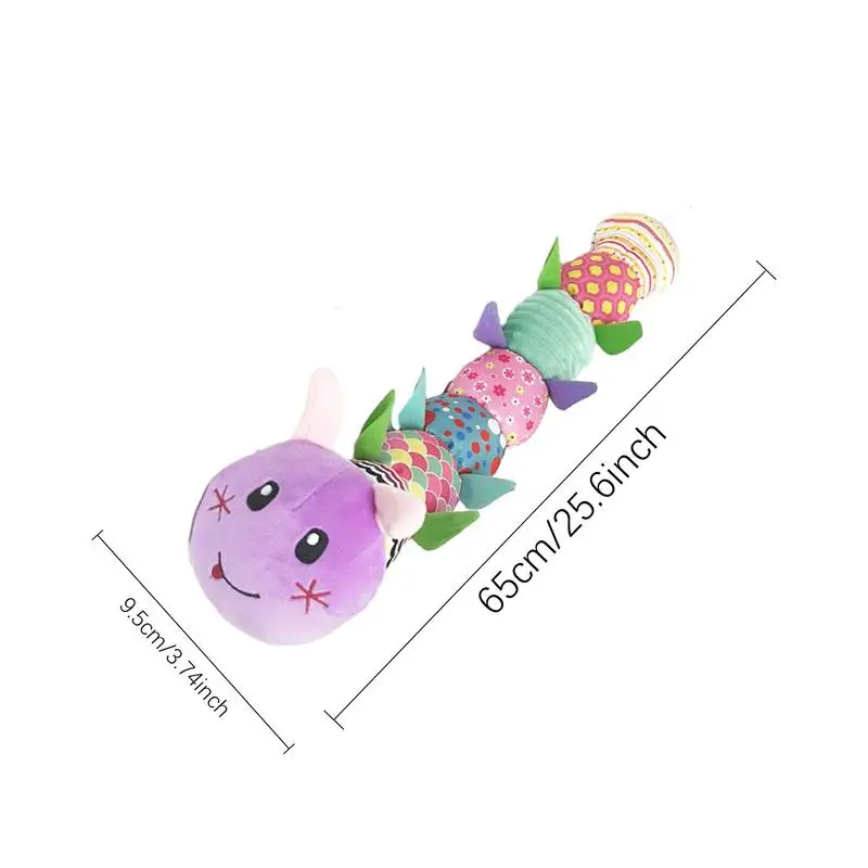 Soft Caterpillar Rattle Teething Activity Toy Preschool Learning Toys Rattle Toys Cartoon Montessori Plush For Newborn Babies