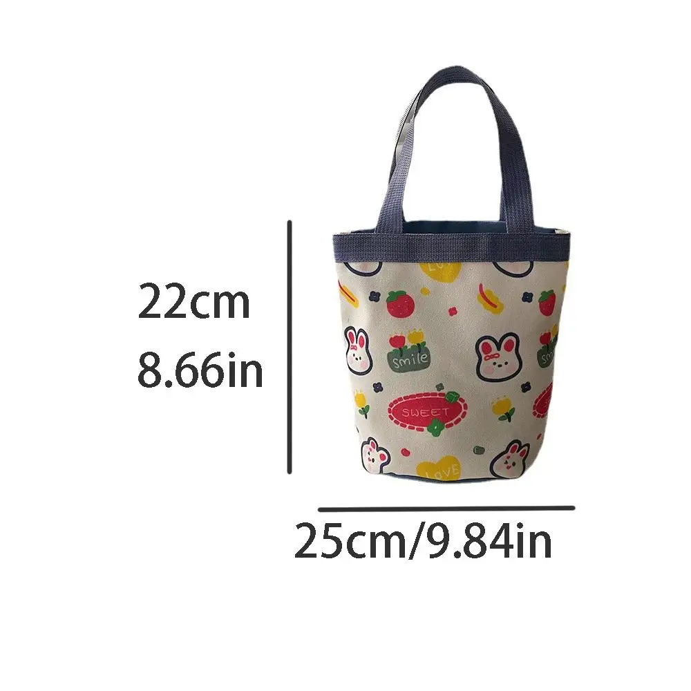 Tragbare Blume Leinwand Kaninchen Eimer Tasche Brief Herz Tier Handtasche All-Match große Kapazität Blume Lunch Bag im Freien