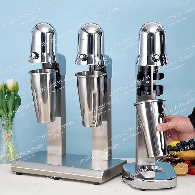 Commercial Stainless Steel Milkshake Machine, Multi-purpose Mixer for Making Milkshakes & Milk Foam in Bubble Tea Stores