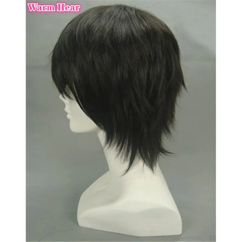 ألعاب Yandere Simulator Taro Yamada قصير أسود مقاوم للحرارة شعر مستعار صناعي + قبعة شعر مستعار