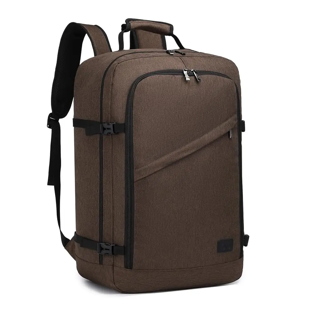 Kono Cabin tas 40x20x25 cm voor Ryanair Under Seat handbagage Rugzak, Cabinemaat 20L Zwart Minimalistisch