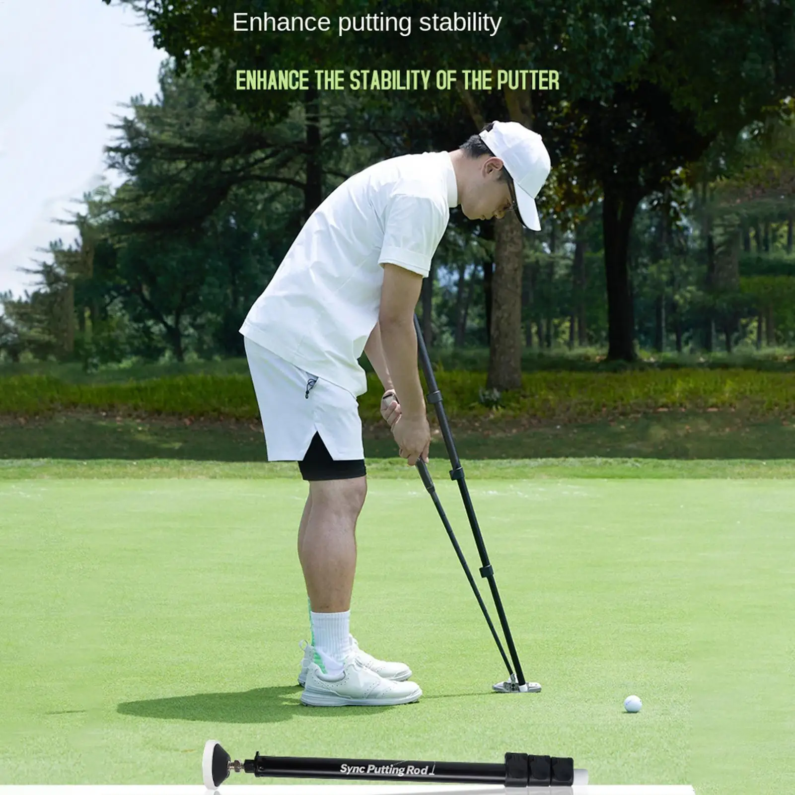 Golf Swing Aid Putting Stability Practice Alignment Exerciser Golf Hand Grip Green Practice Tools For Men Golfers Indoor Outdoor