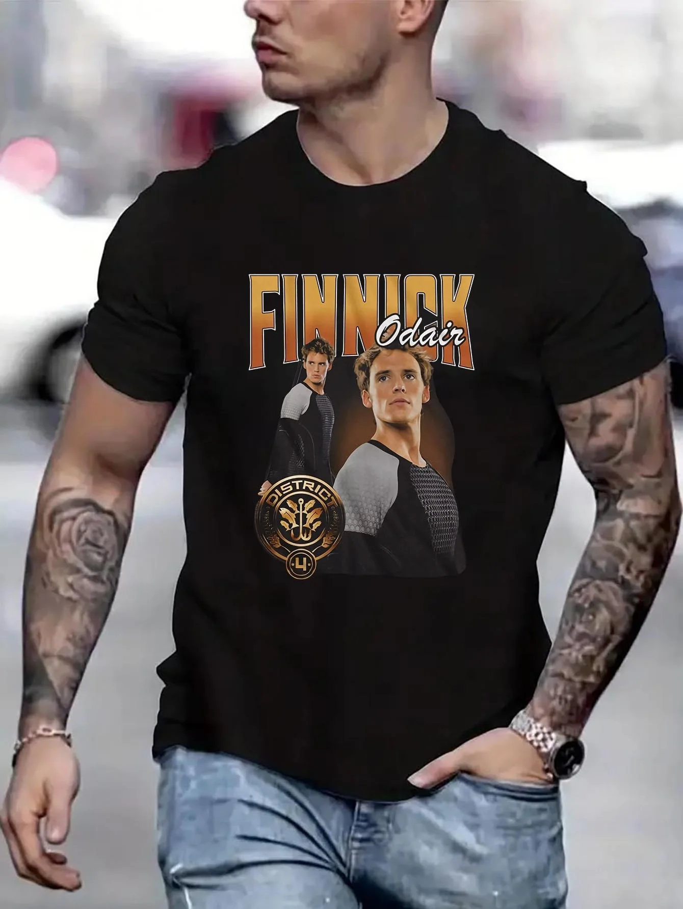 

Men's Hunger Games Hunger Games Finnick Odair Duo Photo Manga Men's Shirt Mens Gifts Printed T-Shirt Boyfriend Gift B5022829