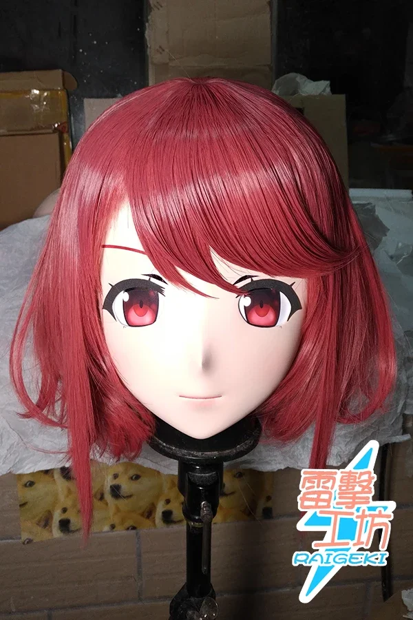 (RAIGEKI MAKS 113) Silicone Helloween Mask Crossdressing BJD DOLL Kigurumi Anime Xenoblade Chronicles 2 Pyra Cosplay Mask