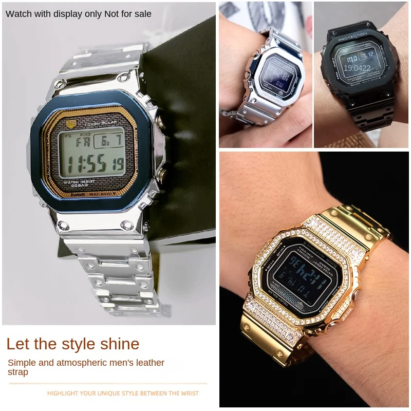 New mod kit case GMWB5000 bracelet for Casio G-SHOCK series 40th anniversary GMW-B5000 metal strap stainless steel case set tool