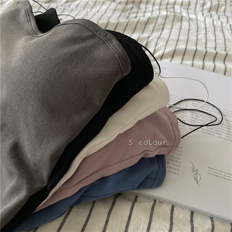 Women Vest Tops Summer Sleeveless Cotton Bustier With Pads Soft Elastic Wear-resistant Vest Crop Top Thin Seamless Bralette 2026