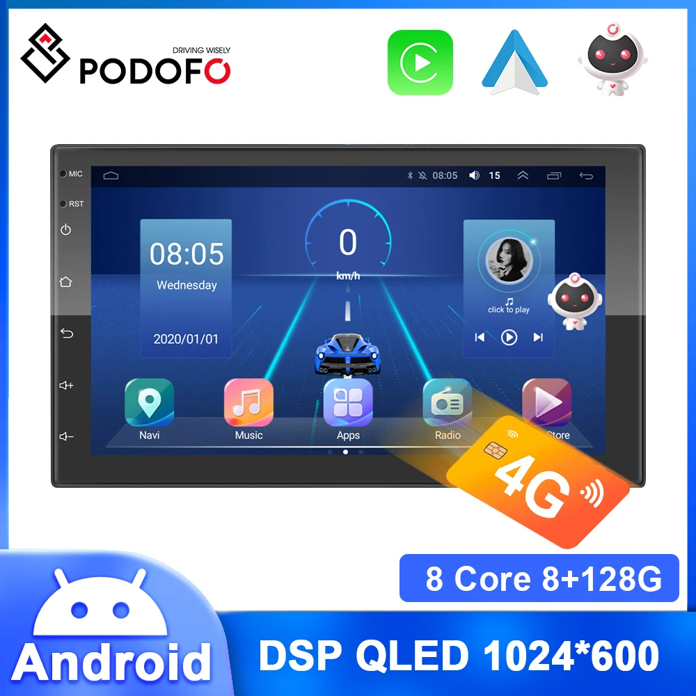 

Podofo Android 2 Din Auto Radio Car Multimedia Player For Nissan Almera Qashqai Juke Toyota Volkswagen Mazda Kia VW Peugeot LADA